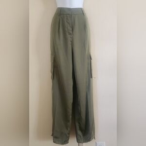 superdown Olive Green Wide-Leg Cargo Pants